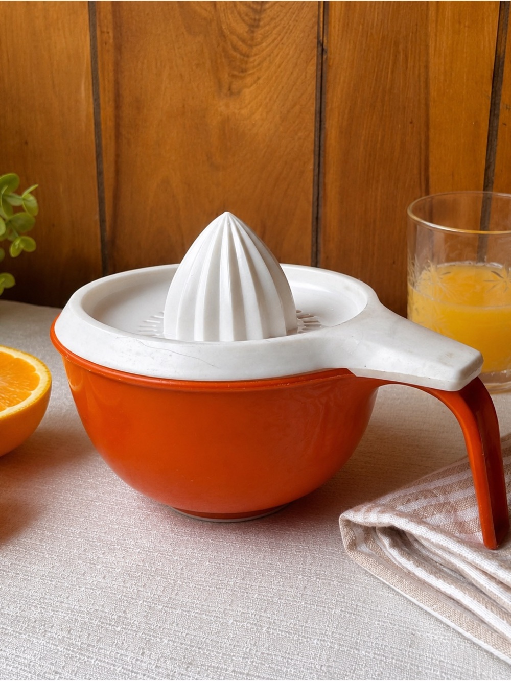 Vintage Rubbermaid Citrus Juicer Orange White Manual Reamer Bowl 3004